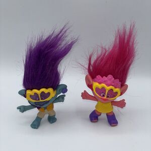 2020 McDonalds Happy Meal Toy Trolls World Tour Movie Movable Figures x 2-Preown